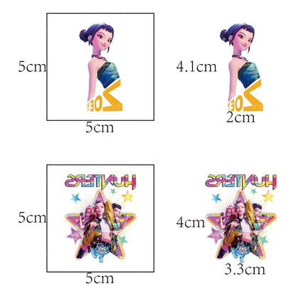 20-25pcs Rumi KPop Demon Hunters Temporary Tattoo Stickers – Cute Cartoon Waterproof Tattoos, Fun Party Gift Ideas
