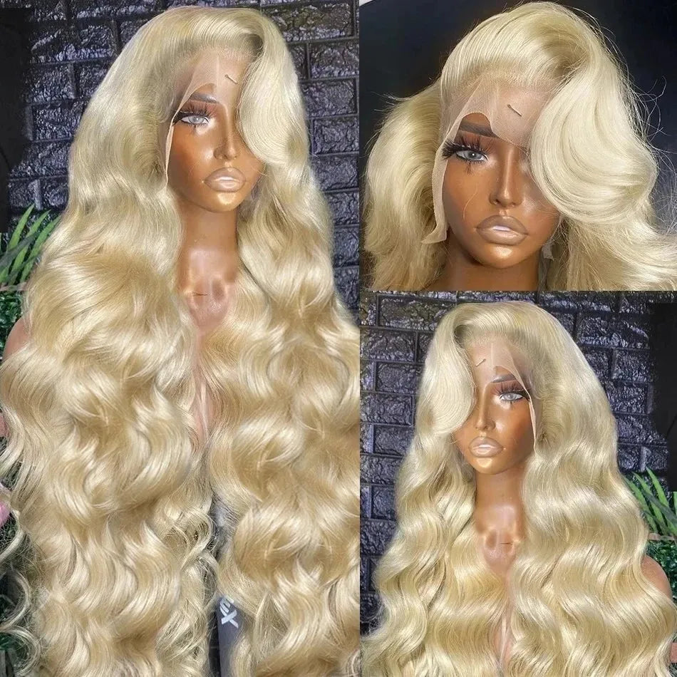 13x6 HD Lace Frontal Wig – 13x4 Transparent 613 Blonde Body Wave Human Hair Wig, 250 Density
