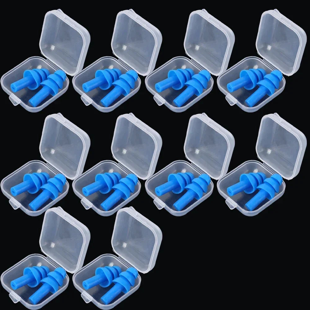Reusable Waterproof Silicone Earplugs – Noise Reduction for Sleeping, Swimming, Surfing & Snorkeling with Storage Box