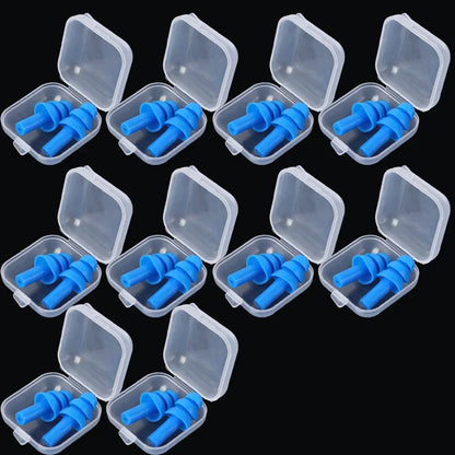 Reusable Waterproof Silicone Earplugs – Noise Reduction for Sleeping, Swimming, Surfing & Snorkeling with Storage Box