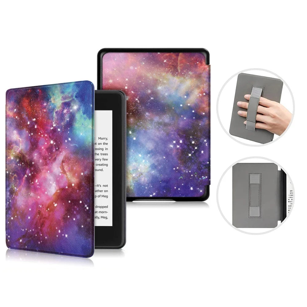 6" Kindle 11th Generation 2024 Case | PU Leather Ebook Cover with Hand Strap & Auto Wake Sleep
