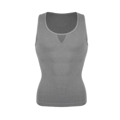 Men’s Slimming Body Shaper Compression Shirt – Abdomen & Abs Shapewear Tank Top to Hide Gynecomastia Moobs for Workout & Daily Wear
