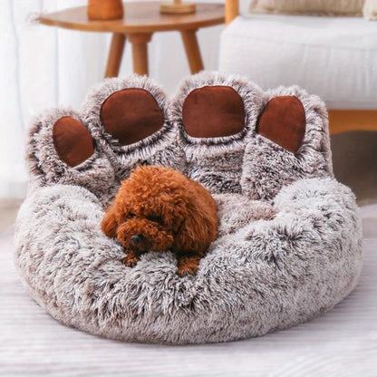 Cute Bear Paw Shape Pet Bed – Soft Fluffy Dog & Cat Sofa Cushion Sleeping Bed for Small, Medium & Large Pets Comfortable Cozy Pet Mattress