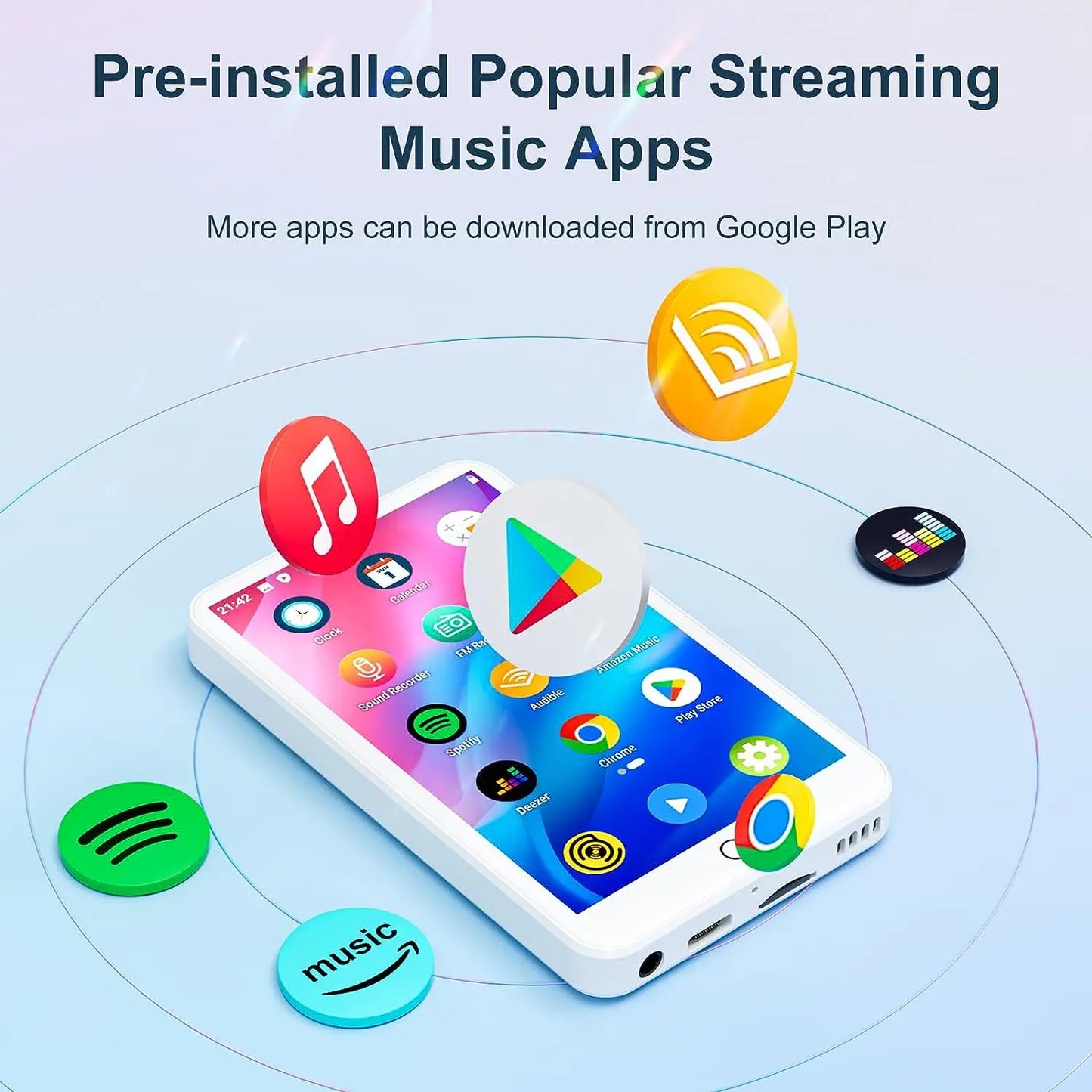 MECHEN Android 9 MP3 Player - Bluetooth & WiFi Music Player with Spotify, Audible, Pandora & Expandable Storage
