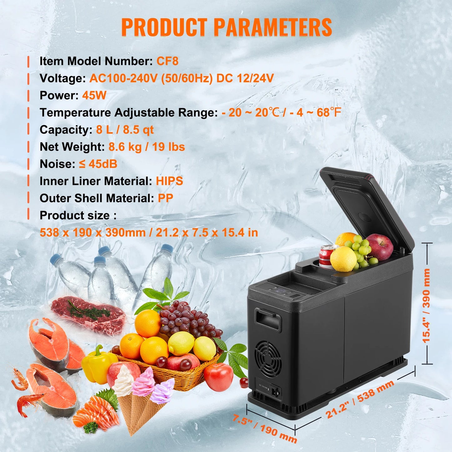 SucceBuy Portable Car Refrigerator — 8L–75L Single & Dual Zone Fridge with Bluetooth Temperature Control for Camping & RV