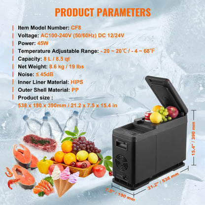 SucceBuy Portable Car Refrigerator — 8L–75L Single & Dual Zone Fridge with Bluetooth Temperature Control for Camping & RV