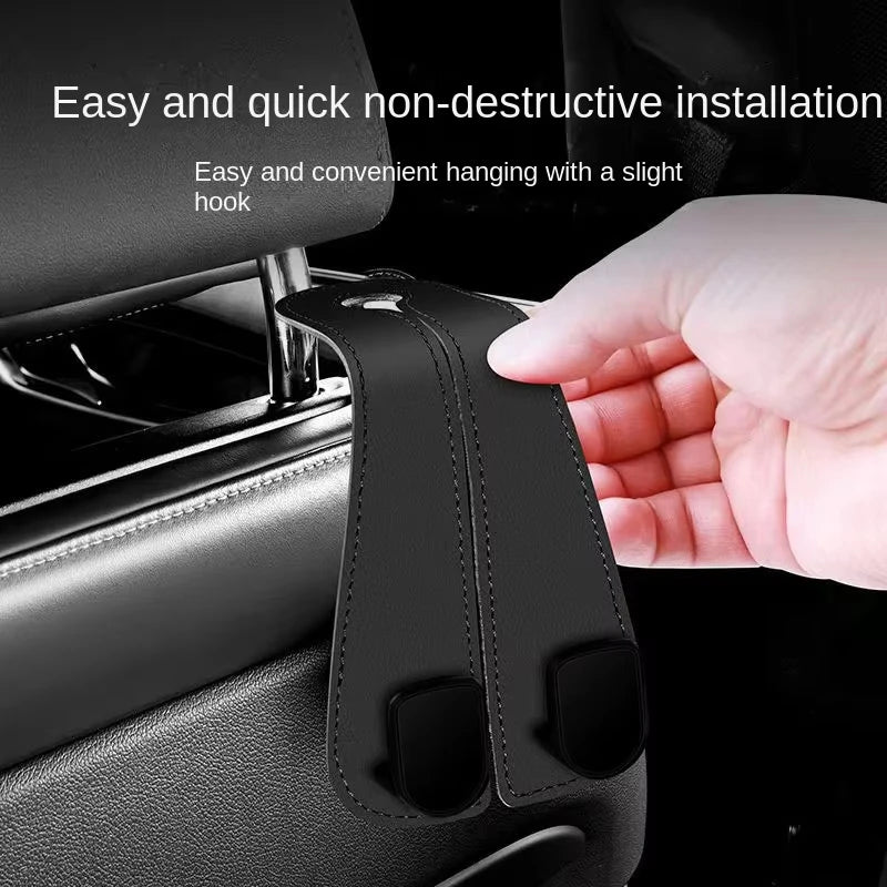 Car Headrest Hooks for Bags – Seat Back Organizer Holder Clips for Auto Storage and Fastening