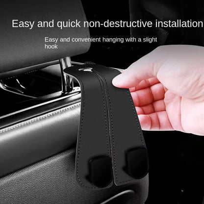 Car Headrest Hooks for Bags – Seat Back Organizer Holder Clips for Auto Storage and Fastening