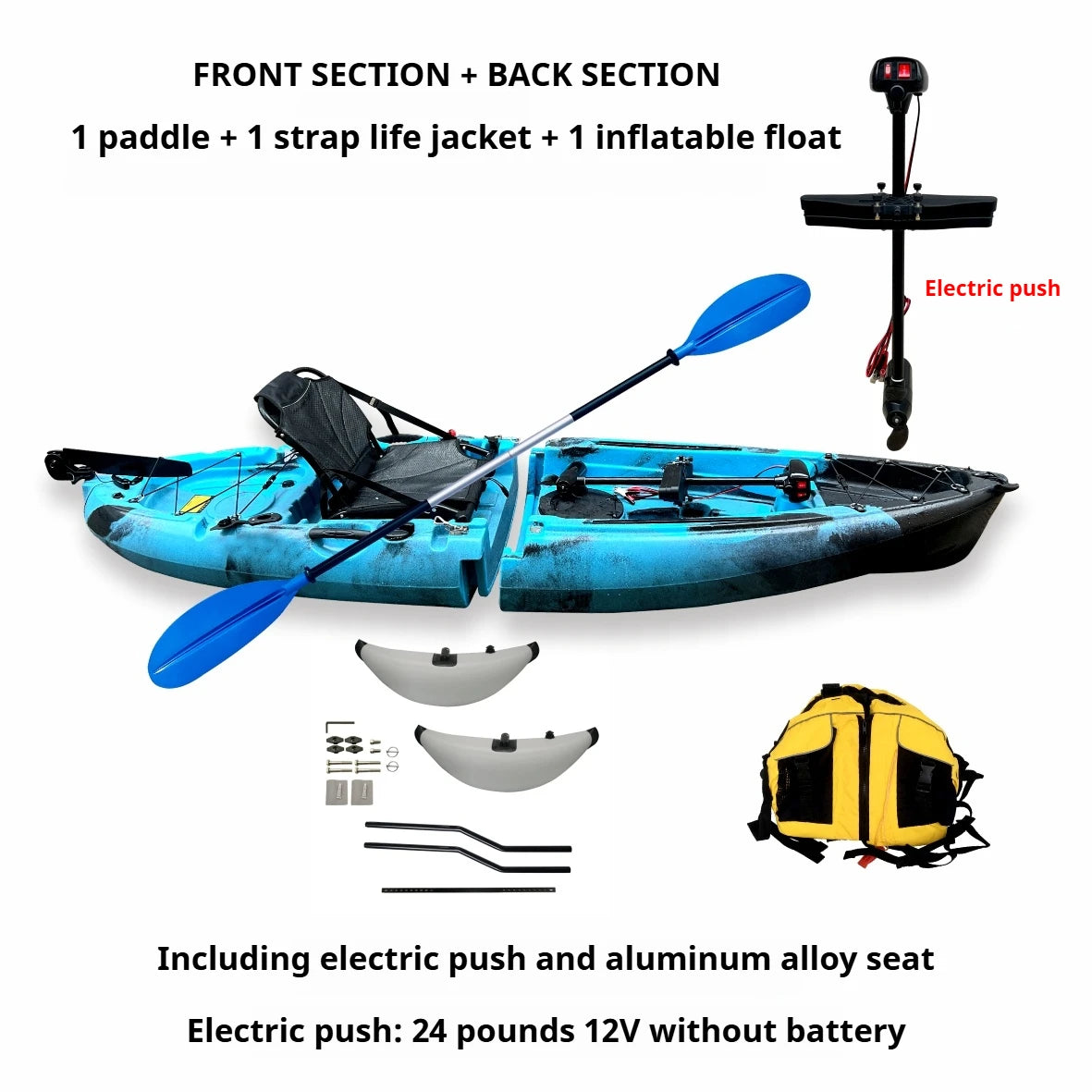 Modular Electric & Pedal-Driven Kayak – Portable Detachable Canoe, Lightweight Inflatable Folding Boat for Fishing & Adventure