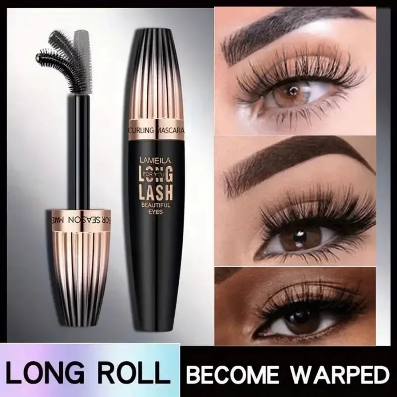 Waterproof 4D Mascara – Thick, Long, Smudge-Proof, Plumping & Curling Eye Makeup