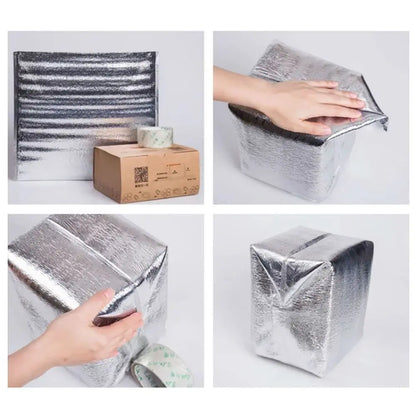 Aluminum Foil Insulated Cooler Bag – Folding Thermal Food & Drink Carrier for Picnic, Delivery & Portable Storage