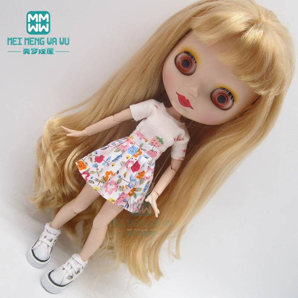 Blythe Doll Accessories Set – Fashion Sweatshirt, Shoe Covers & Sneakers for Blythe & Azone Dolls, Christmas Gift