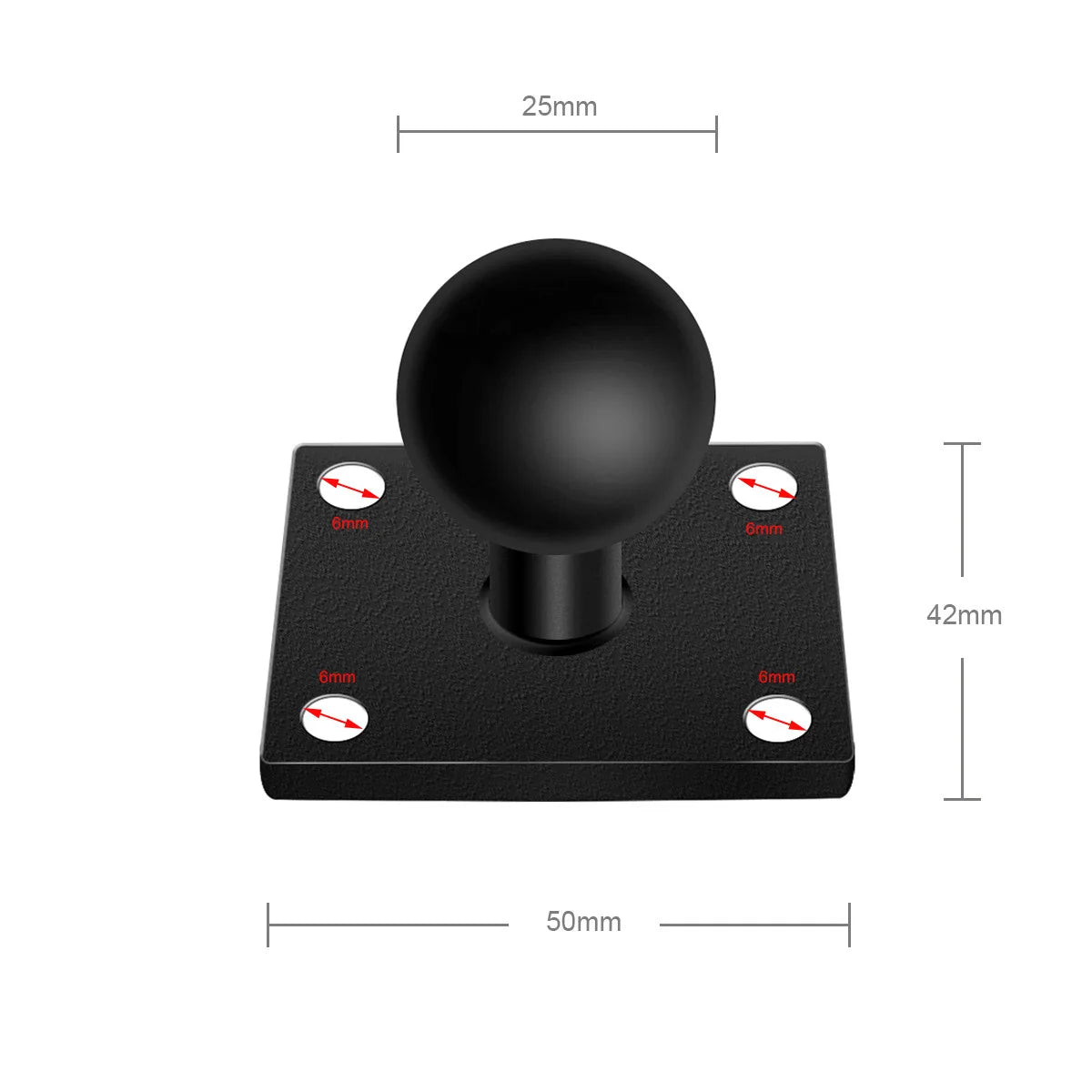 1" Ball Head Car & Motorcycle GPS Holder Mount – 10mm Base for GoPro, Yi, Insta360 & Phone Accessories