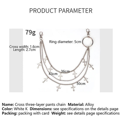 Punk Rock Metal Waist Chain Keychain – Unisex Hip-Hop Jewelry for Jeans, Wallets & Accessories