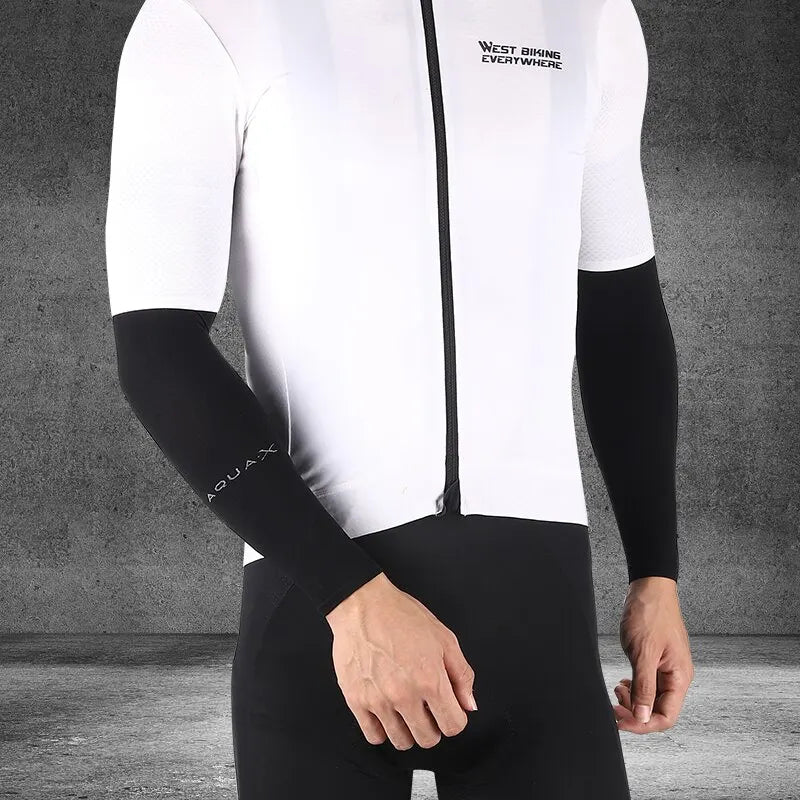 WEST BIKING Ice Silk Sports Arm Sleeves: Sun UV Protection for Cycling, Running, Gym - Cool Summer Arm Sleeves for Outdoor Travel & Fitness