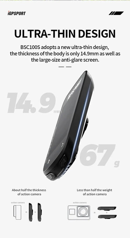 IGPSPORT BSC100S GPS Bike Computer — Wireless Speedometer, Digital Stopwatch & Cycling Odometer