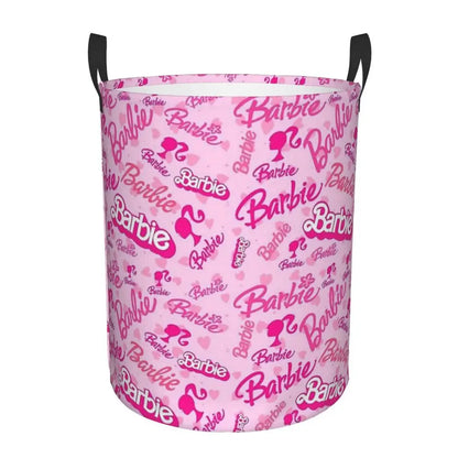 Custom Barbie Logo Laundry Basket – Collapsible Large Capacity Clothes Storage Bin, Disney Baby Hamper