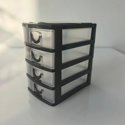 4-Layer Storage Box with Drawers - Multi-Functional Plastic Organizer for Cosmetics, Wardrobe & Desktop Storage