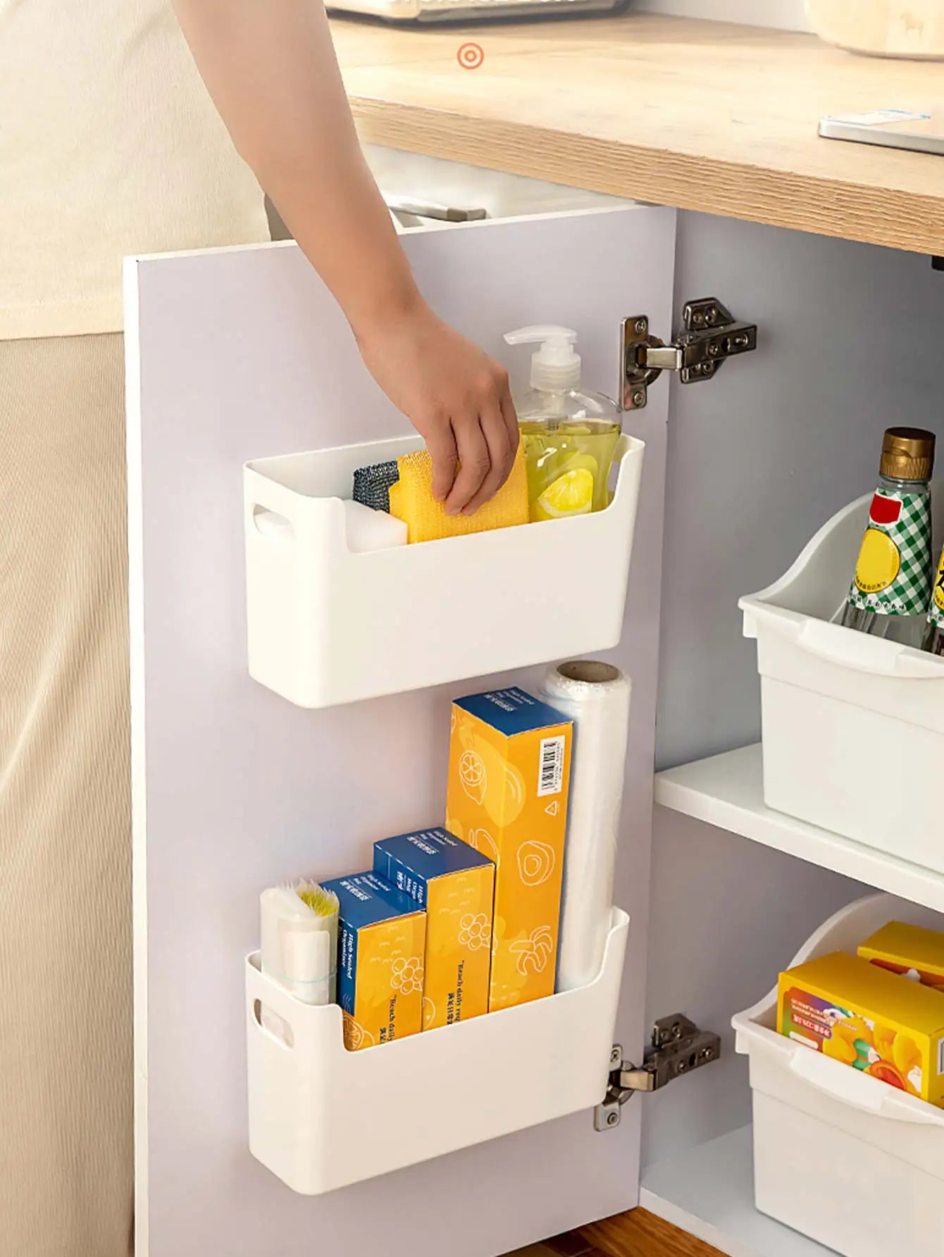 Multifunctional WORTHBUY Wall-Mounted Kitchen Storage Rack: No-Punch Hanging Sink Organizer for Sponges and Utensils