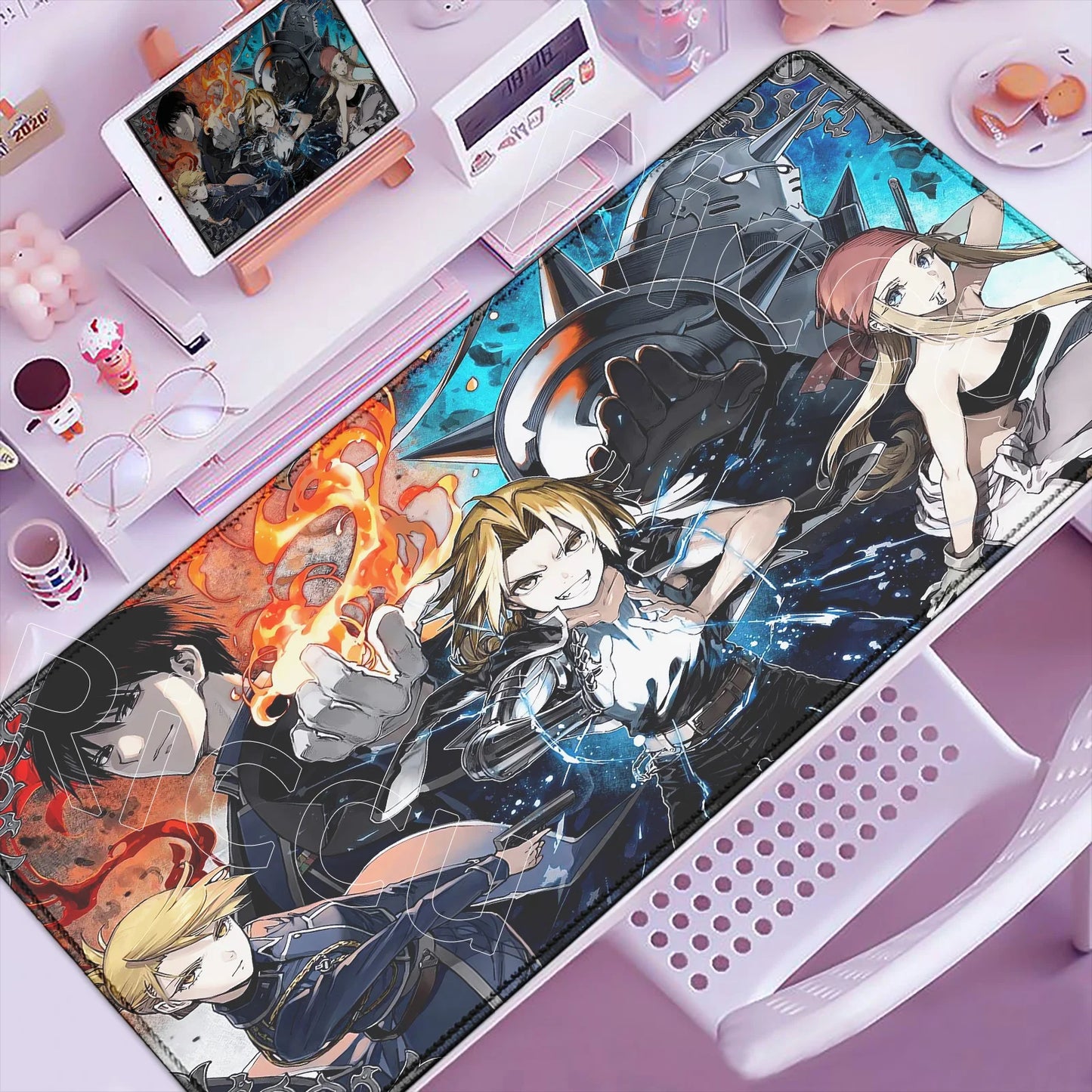 Fullmetal Alchemist XXL Gaming Mouse Pad – Large Anti-Slip Keyboard Desk Mat for Home & Office