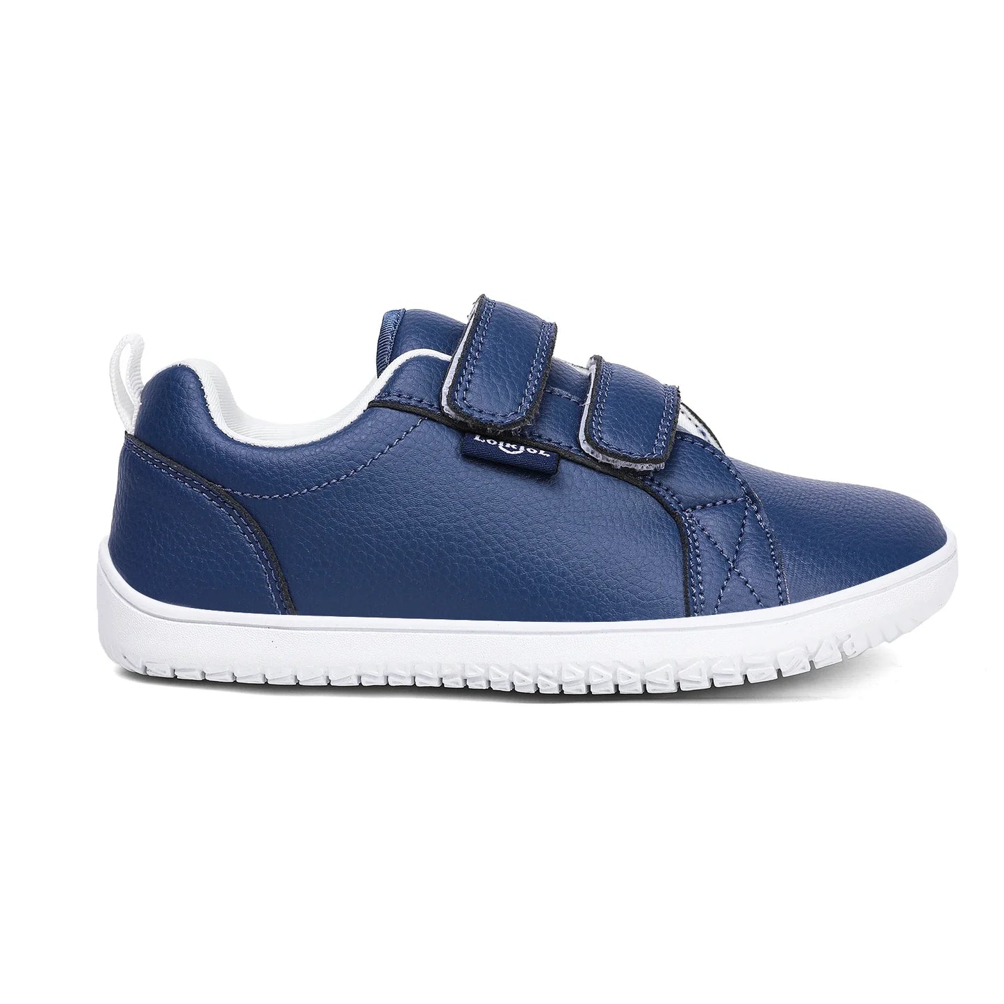 Kids Barefoot Shoes – Wide Toe Minimalist Sneakers for Boys & Girls, Lightweight Artificial Leather Walking Flats with Hook & Loop Closure