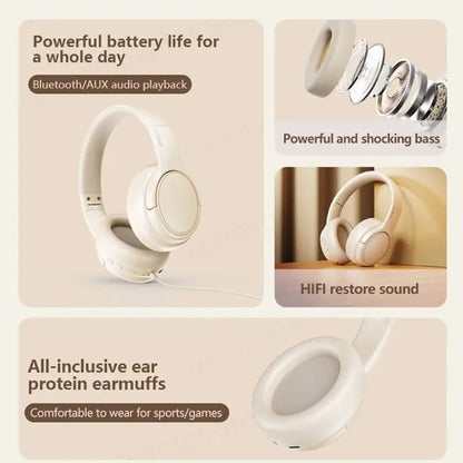 Original Lenovo TH20 Wireless Bluetooth 5.3 Headphones - Dual Mode, Foldable Sport Headset, Music & Gaming Earphones