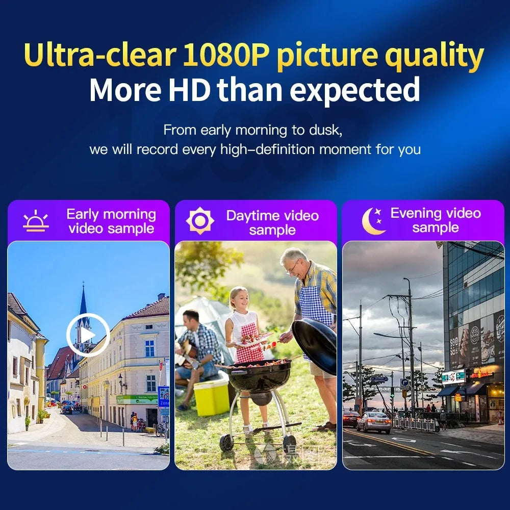 1080P Mini Action Camera - Portable Wide-Angle Necklace Audio & Video Recorder with 4-128GB Storage