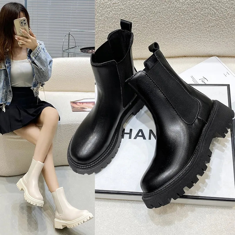 2024 Chelsea Boots – New Thick-Soled Women's Short Boots, Fashionable Autumn & Winter Shoes