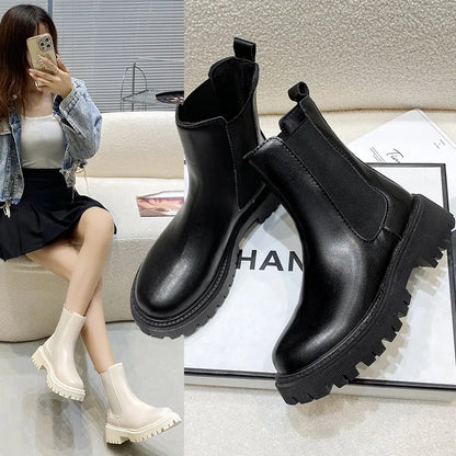 2024 Chelsea Boots – New Thick-Soled Women's Short Boots, Fashionable Autumn & Winter Shoes