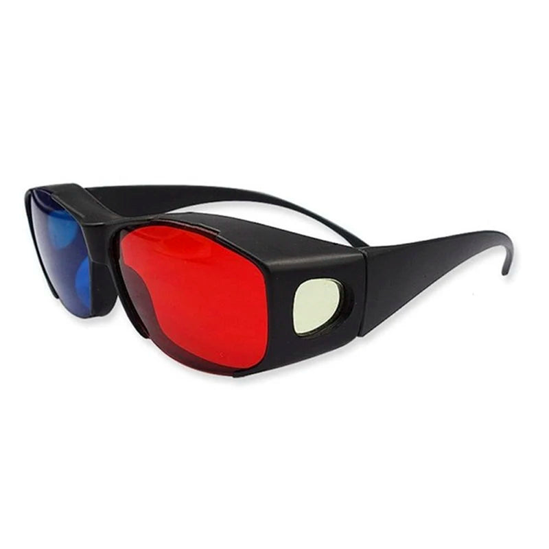Red Blue 3D Glasses with Black Frame – Anaglyph Eyewear for 3D TV, Movies, DVD & Games