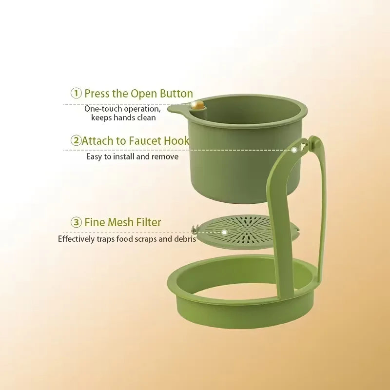 Press-Type Drain Basket - Multi-Functional Food Strainer and Sink Organizer for Kitchen & Bathroom