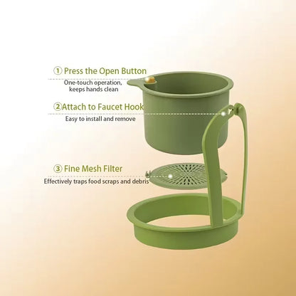 Press-Type Drain Basket - Multi-Functional Food Strainer and Sink Organizer for Kitchen & Bathroom