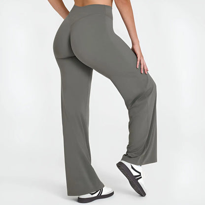 NCLAGEN Women’s Straight-Leg Yoga Pants – Ultra-Soft Butter Fabric Mid-Waist Pilates & Running Trousers