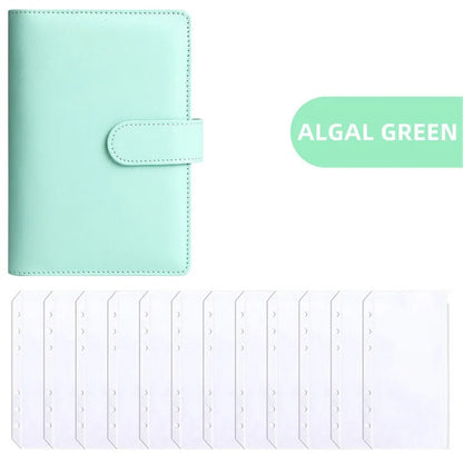 PU Leather Budget Binder with Cash Envelopes – A6 Planner Organizer, Zip Pockets for Saving Money, Small French Budget Pouch