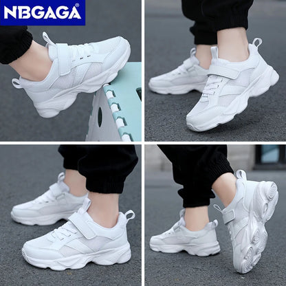 Kids’ Breathable Sports Shoes – Anti-Skid Black School Walking & Running Sneakers for Boys & Girls