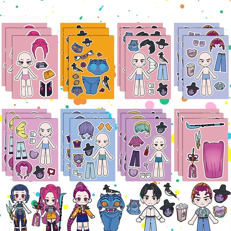 Kpop Demon Hunters Sticker Set — DIY Scrapbooking, Phone, Luggage & Skateboard Waterproof Decals