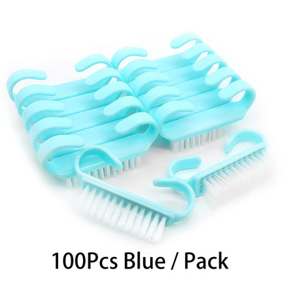10/20/50/100pcs Nail Cleaning Brush Set - Handle Grip Fingernail Scrubber Tools for Men & Women Manicure Care
