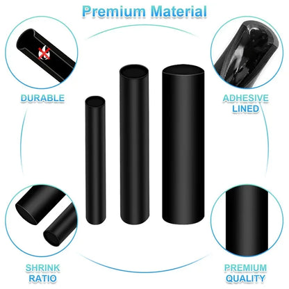 127/164/328/580Pcs Heat Shrink Tubing Kit – Shrinking Insulation Sleeving for Car Electrical Cable, Thermal Casing Wrap