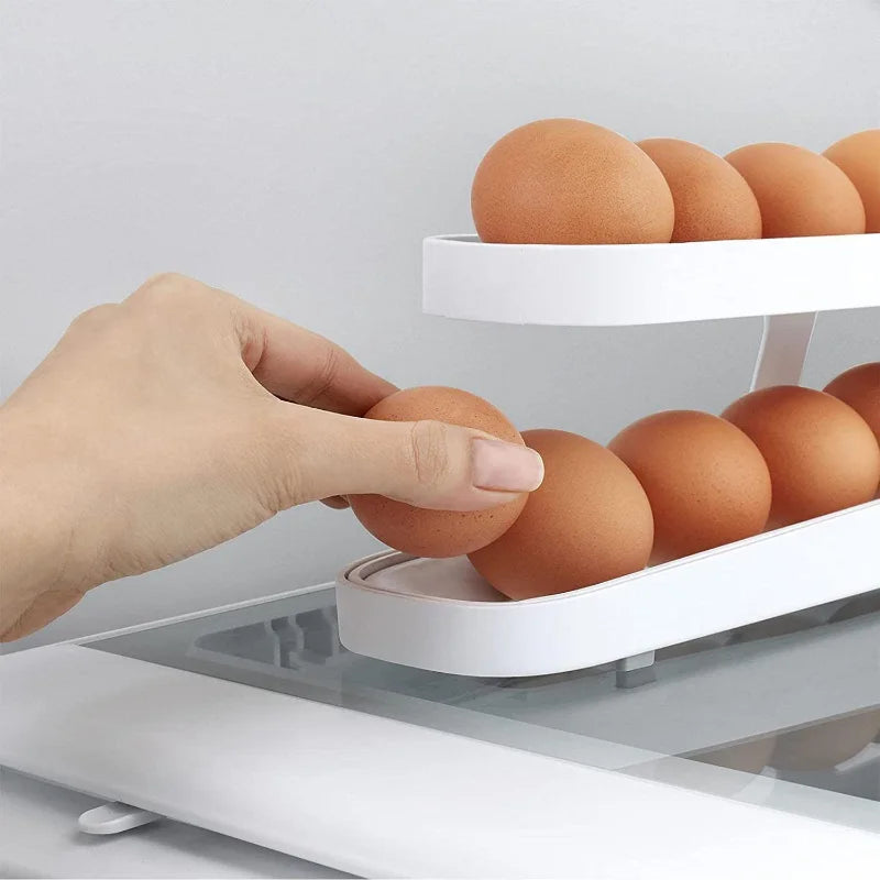 New Refrigerator Egg Rolling Storage Rack - Rolldown Egg Dispenser Holder, Refrigerator Storage Box