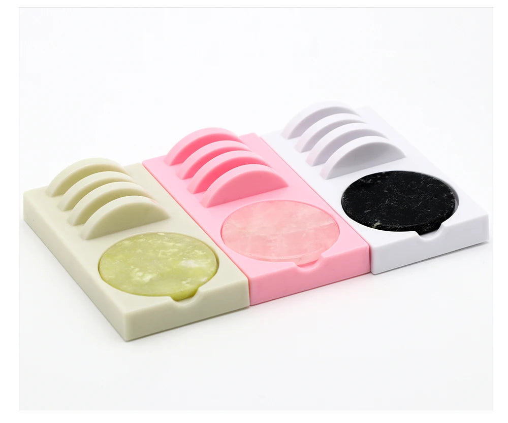 Reusable 2 in 1 Acrylic False Lashes Stand Pad & Glue Holder – Eyelash Grafting Assistor Tool