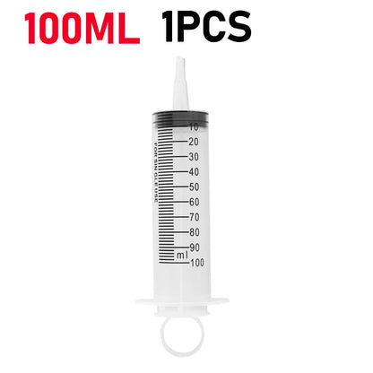 Plastic Measuring Syringe - 20ml, 60ml, and 100ml Needle-Free Liquid, Nutrient, Oil, and Pet Feeding Tool