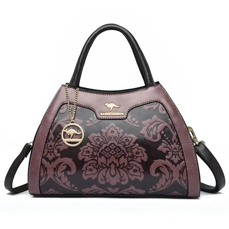 Luxury Fashion Print Women’s Handbag – Large Capacity Soft Leather Shoulder & Crossbody Designer Purse