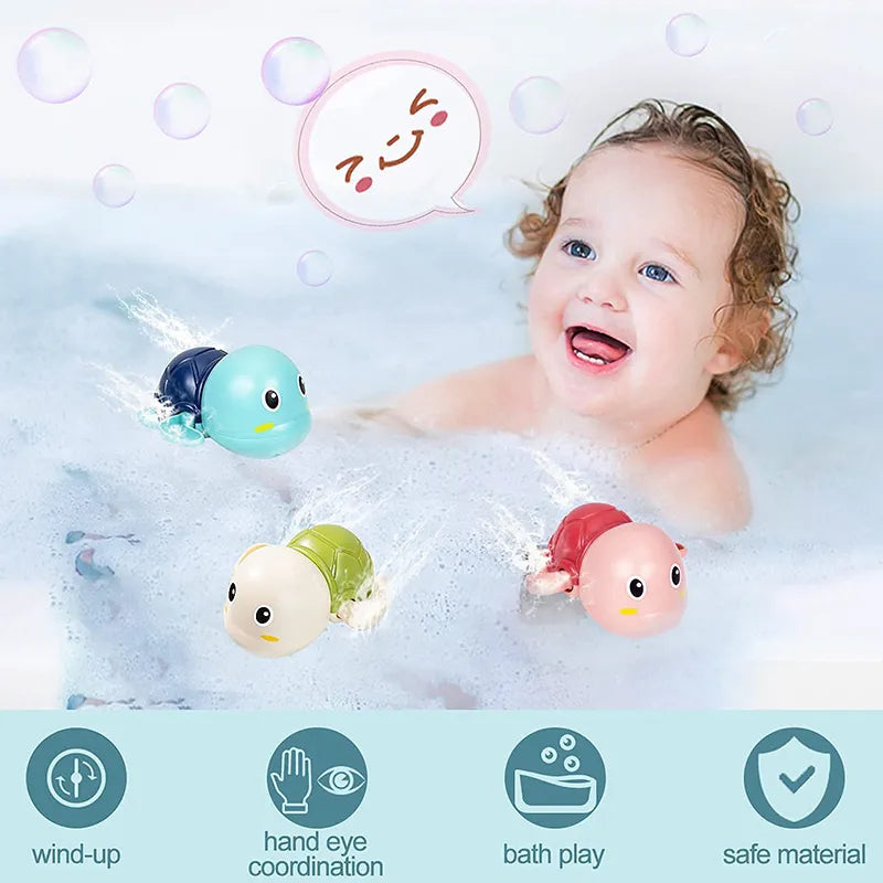 Cute Swimming Turtle and Whale Bath Toys - Classic Clockwork Water Toy for Kids - Pool, Beach, and Bathing Fun
