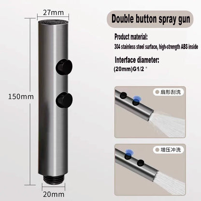 Stainless Steel Toilet Bidet Sprayer Set - Dual Button Handheld Rain Spray Faucet with Self-Cleaning Shower Head & Bathroom Hose Kit
