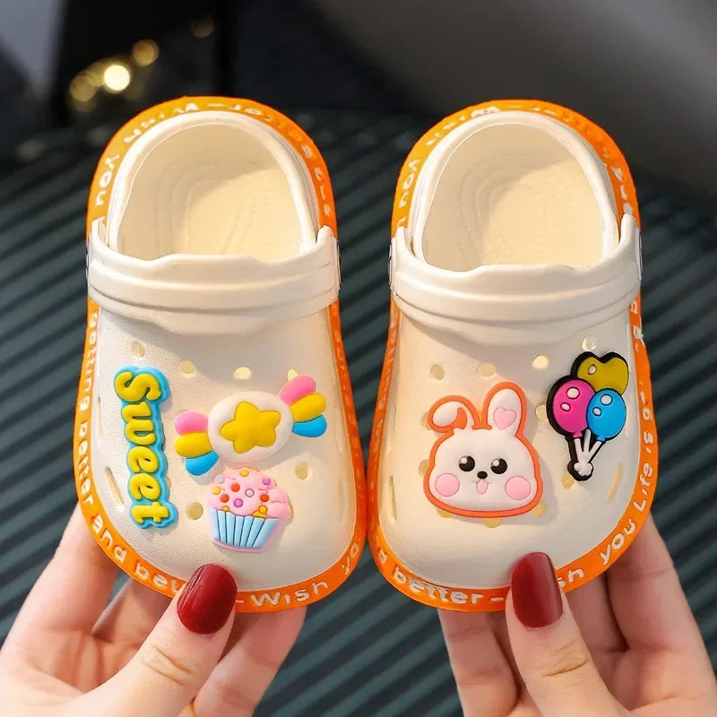 Summer Kids Garden Clogs – Lightweight Breathable Cartoon Slip-On Sandals for Boys & Girls, Baby Beach Slippers