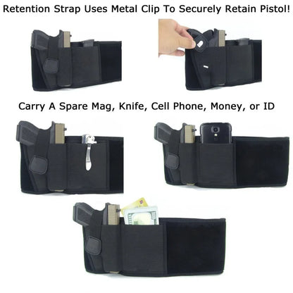 Tactical Hidden Belly Gun Holster – Portable Concealed Carry Waistband Belt for Outdoor Hunting, Shooting & Defense