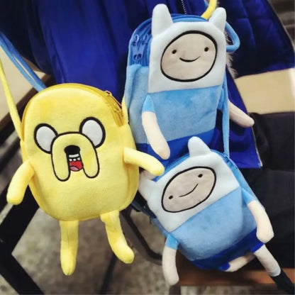 Cartoon Finn & Jake Plush Crossbody Bag – Coin Purse & Phone Bag, Anime BMO Stuffed Toy Gift for Kids & Fans