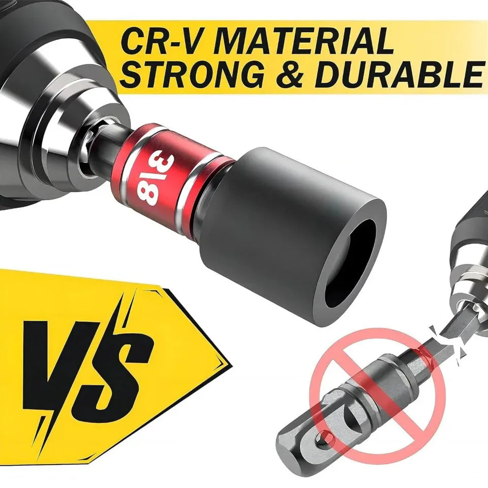 Flexible Drill Extension Kit – 105° Right Angle Drill Adapter with Universal Sleeve, Multi-Size Drill Extender Tool for Tight Spaces