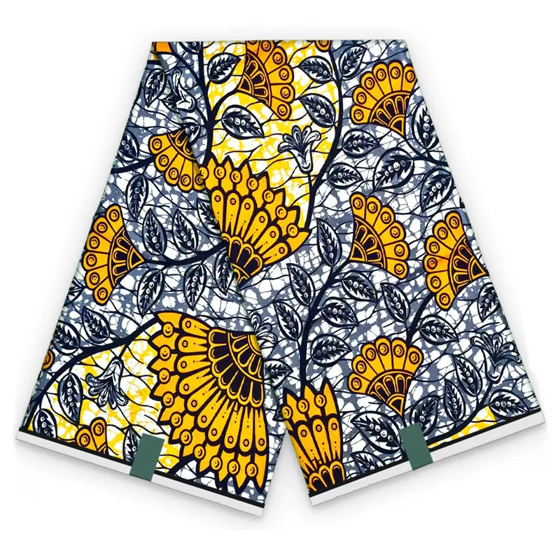 2026 African Ankara Wax Print Fabric - 100% Cotton Soft High Quality Original Real Wax Fabric for Party Dresses HH101