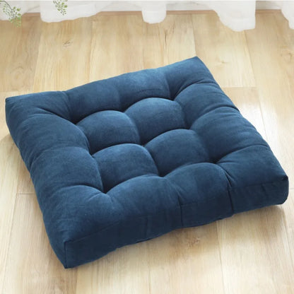 Square Floor Pillow Cushion – Thick Tufted Seat Pad for Meditation, Yoga, Kneeling, and Balcony Seating